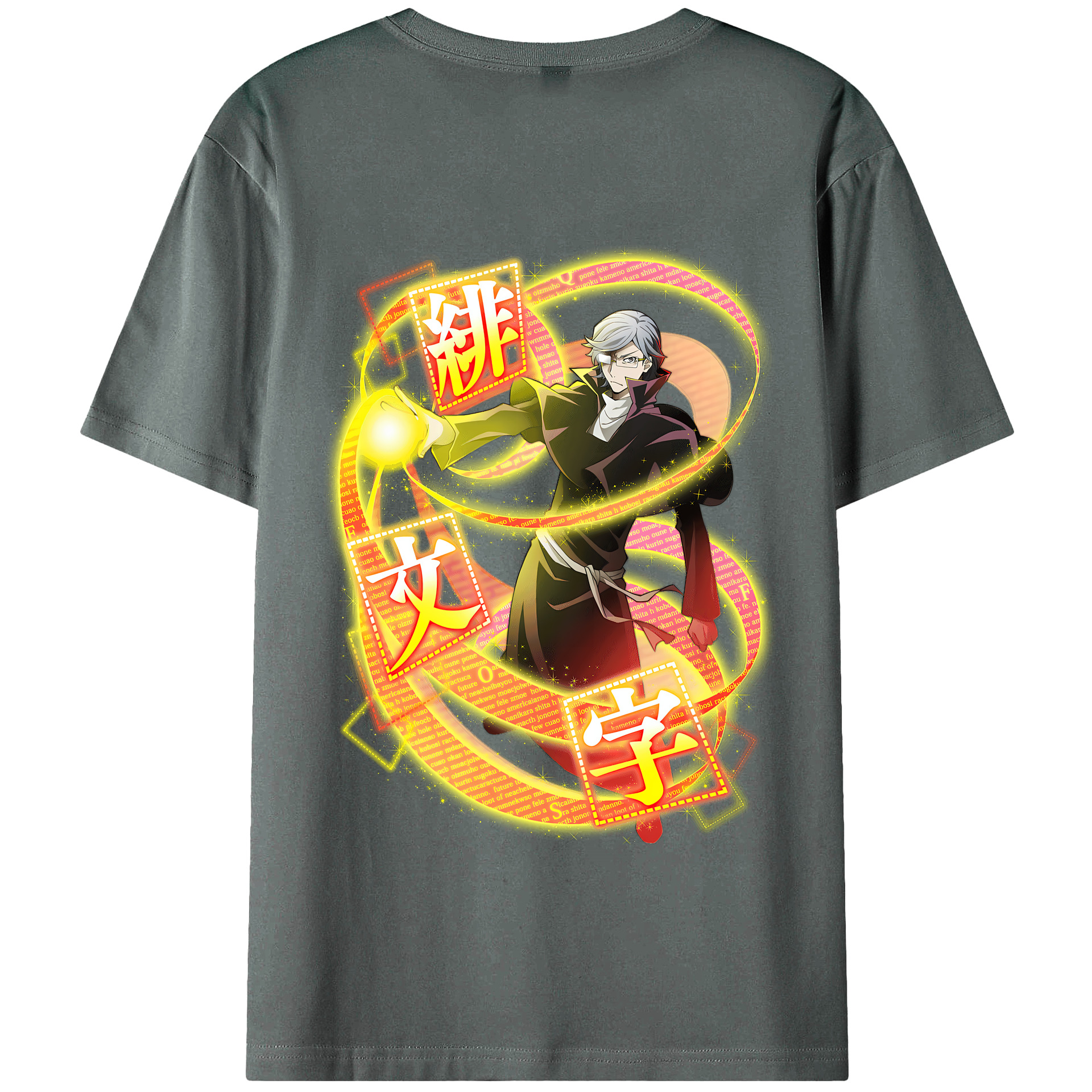 （画像用） 文豪ストレイドッグス Bungo Stray Dogs 綿100％半袖Tシャツ（背面プリント）
